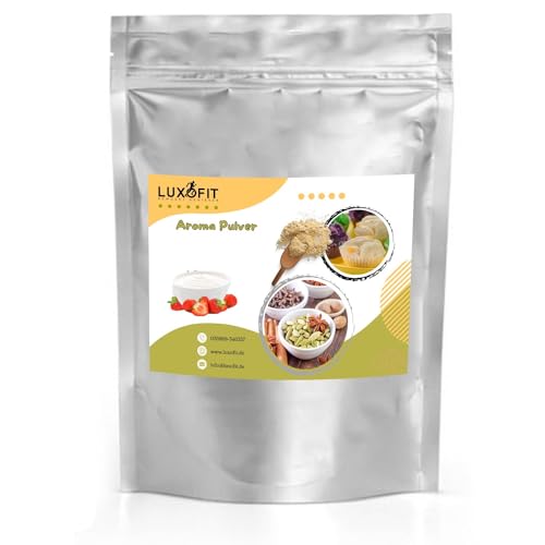 Luxofit Erdbeere Joghurt Aroma Geschmack Pulver, Geschmackserlebnis, für Kochen und Backen geeignet, Vielseitige Anwendung, Intensiver Geschmack, Inspirierende Küche (500 g) von luxofit