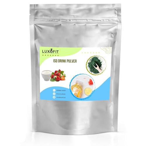 Luxofit Erdbeere Joghurt Isotonisches Getränkepulver, L-Carnitin, Sportgetränk, Made in Germany, Erfrischend, Elektrolytgetränk, einfache Zubereitung (1 Kg) von luxofit