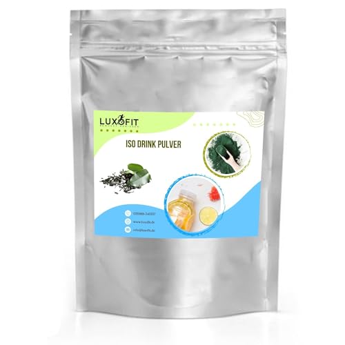 Luxofit Grüner Tee Getränk isotonisch/Iso Drink Pulver, Elektrolytgetränk, Sportgetränk, für Hydration und Erfrischung, natürliche Farbstoffe, einfache Zubereitung (1 Kg) von luxofit