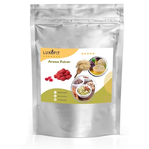 Luxofit Himbeere Aroma Pulver, cremige und fruchtige Pulveraromen für die Geschmacksverfeinerung von Lebensmitteln und Getränken, GMO-Frei, Vegetarisch und Vegan, Made in Germany (500 g) von luxofit