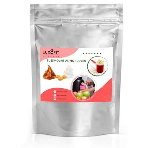 Luxofit Karamell Sahne Süßmolke Drink Pulver mit Whey Protein, L-Carnitin, Sportgetränk, Natürliche Farbstoffe, schnelle und einfache Zubereitung (333 g) von luxofit