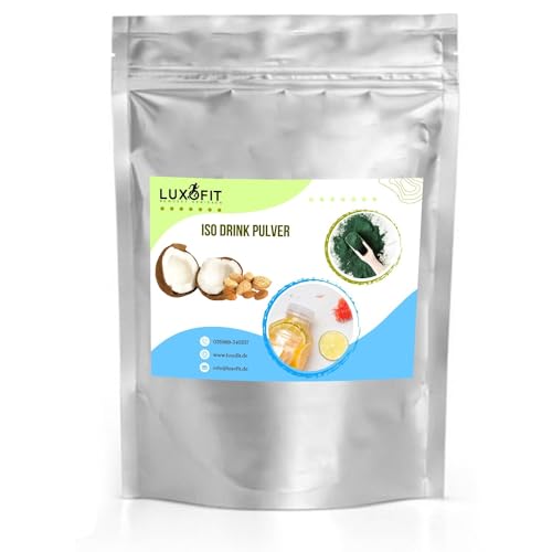 Luxofit Kokosmilch Mandel Getränk isotonisch Iso Drink Pulver, Erfrischendes Sportgetränk mit Geschmack, Wellnessdrink, schnelle und einfache Zubereitung (1 Kg) von luxofit