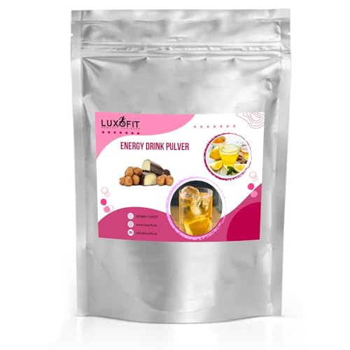 Luxofit Marzipan Energy Drink Pulver, allergenfrei, Taurinhaltiges Getränkepulver, Geschmacksintensiv, natürliche Farbstoffe, schnelle und einfache Zubereitung (1 Kg) von luxofit