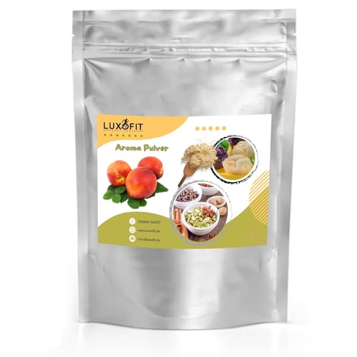 Luxofit Nektarine Aroma Pulver, Geschmacksverfeinerung für Getränke und Lebensmittel, Kreative Geschmacksexperimente, Made in Germany, Vegetarisch und Vegan, GMO-Frei (500 g) von luxofit