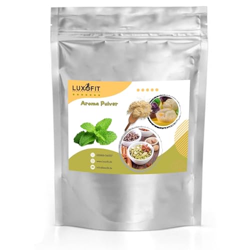 Luxofit Pfefferminze Aroma Pulver, Geschmacksverfeinerung für Lebensmittel und Getränke, Intensives Geschmackserlebnis, Vegetarisch und Vegan, Made in Germany, GMO-Frei (1 Kg) von luxofit