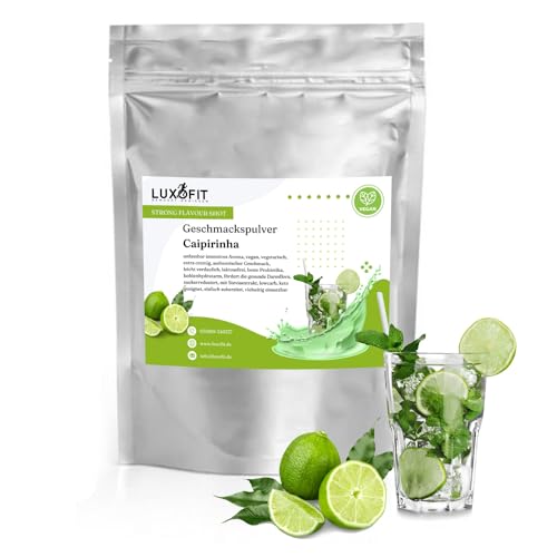 Luxofit STRONG FLAVOUR SHOT Kalorienarmes Geschmackspulver vielseitig einsetzbar für Lebensmittel, Vegan, Zuckerreduziert, Geschmacksvielfalt, Aromatisches Pulver (Caipirinha) von luxofit