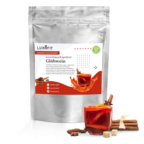 Luxofit STRONG FLAVOUR SHOT Kalorienarmes Geschmackspulver vielseitig einsetzbar für Lebensmittel, Vegan, Zuckerreduziert, Geschmacksvielfalt, Aromatisches Pulver (Glühwein) von luxofit