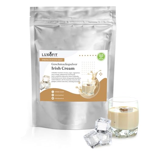 Luxofit STRONG FLAVOUR SHOT Kalorienarmes Geschmackspulver vielseitig einsetzbar für Lebensmittel, Vegan, Zuckerreduziert, Geschmacksvielfalt, Aromatisches Pulver (Irish Cream) von luxofit