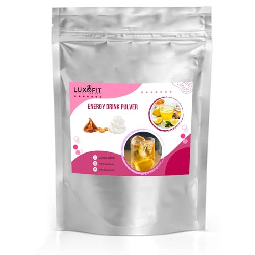 Luxofit Sahne Karamell Butterscoutch Energy Drink Pulver, Einfache Zubereitung, Allergenfreies Getränkepulver, Natürliche Farbstoffe, Energiekick vor dem Training (1 Kg) von luxofit