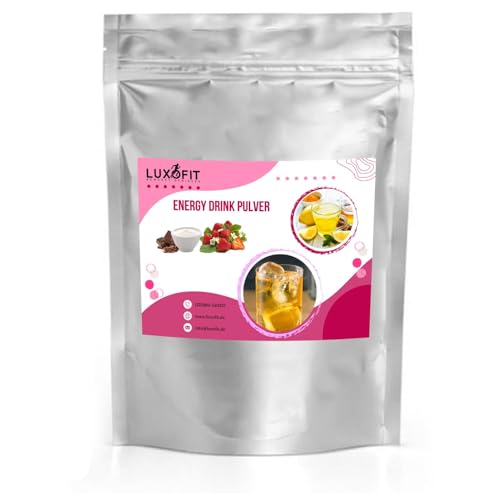 Luxofit Schoko Erdbeere Joghurt Energy Drink Pulver, Allergenfrei, Fruchtige und sahnige Geschmacksrichtungen, Leicht löslich, Nachhaltige Alternative (1 Kg) von luxofit