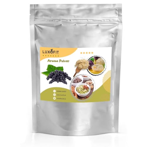 Luxofit Schwarze Johannisbeere Aroma Pulver, Geschmacksaromen für Lebensmittel und Getränke, Made in Germany, geeignet für private Küche und Gastronomie, Vegetarisch und Vegan, GMO-Frei (1 kg) von luxofit