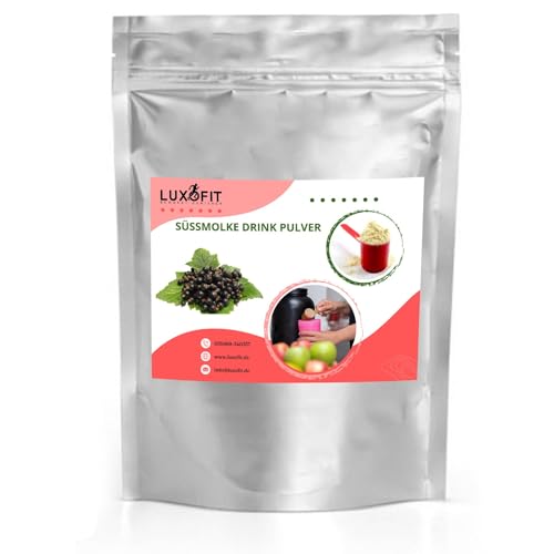 Luxofit Schwarze Johannisbeere Süßmolke Drink Pulver mit Whey Protein, Fruchtiges Molkepulver, für Fitness und Wellness, L-Carnitin, Sporternährung, erfrischend (1 Kg) von luxofit