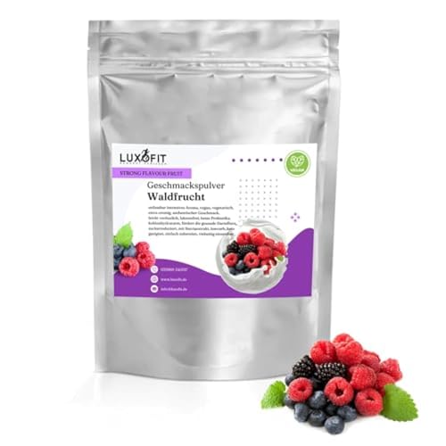 luxofit STRONG FLAVOUR FRUIT Kalorienarmes Geschmackspulver vielseitig einsetzbar für Lebensmittel, Vegan und Vegetarisch, Made in Germany, GMO-Frei (Waldfrucht) von luxofit