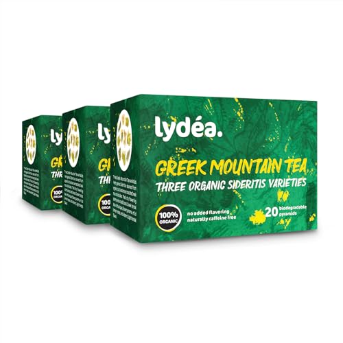 Lydea Griechischer Bio-Bergtee, 60 Pyramiden, 3er-Pack [3 x 20 Pyramiden] von lydéa