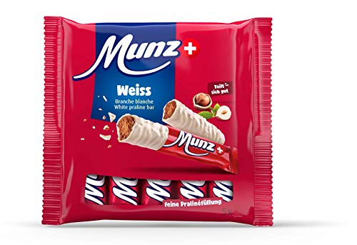 Munz Schoko Riegel Weiße Schokolade | 5 Schweizer Schokoladenriegel | Prügeli | Branches | 115 g Praliné aus der Schweiz von maestrani