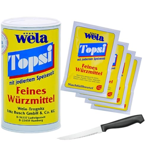 WELA Topsi 200g + 4x 100g Nachfüllbeutel mit jodiertem Speisesalz von mamiherz