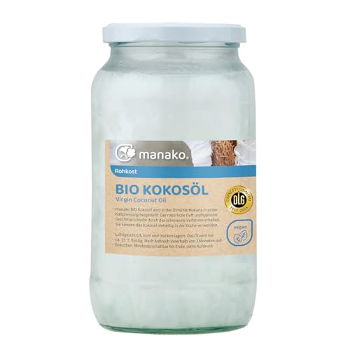 manako BIO Kokosöl/ Kokosfett, nativ kaltgepresst, 900 ml Glas von manako