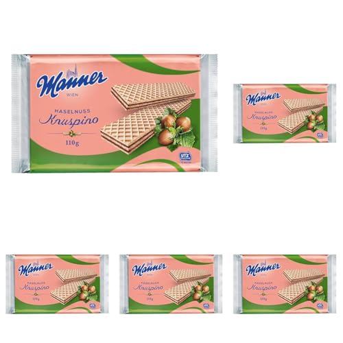 Manner Knuspino Haselnuss, 110 g (Packung mit 5) von manner