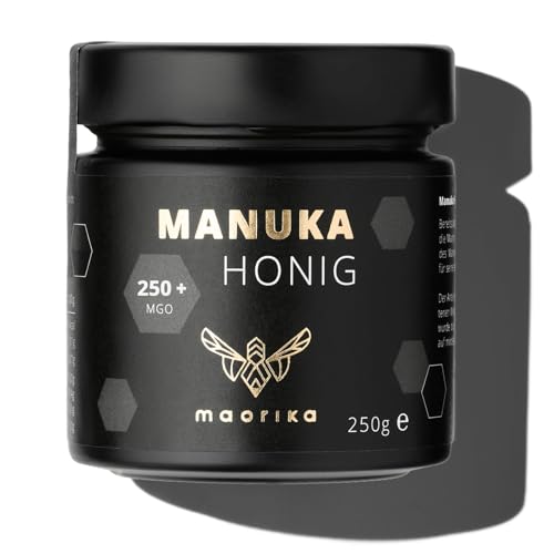 maorika - Manuka Honig 250 MGO + 250g im Glas (lichtundurchlässig, kein Plastik) - laborgeprüft, zertifiziet von maorika