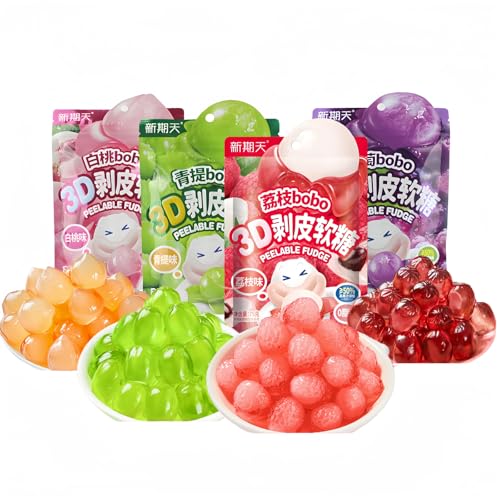 75g Trauben-Bobo-Gummibonbons Lychee Fruchtgummis Gummibärchen Kinderbonbons Fruchtgummi-Bonbons Geschenk Peeled gummy candy-Litschi-Geschmack von mckona