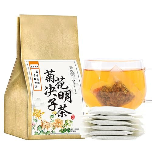 Chrysanthemen-Kassiasamen-Tee, Kräutertee, mit Gerstentee, Cassiasamen, Klettenwurzel, Wolfsbeere, essbarer Osmanthus, Gesundheit Kräutergetränk Beutel, Geschenke für Teetrinker, 150 g, 30 Teebeutel von mckona