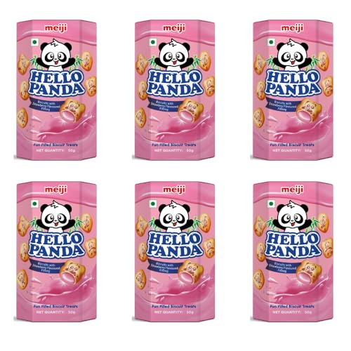 Meiji Hello Panda-Erdbeer-Kekse 50gm x 10 von meiji