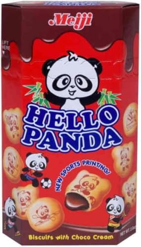 Meiji Hello Panda Kekse mit Füllung mit Schokoladengeschmack, 50 g (10 Stück) von meiji