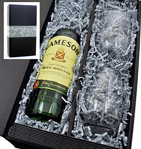 Geschenkkarton mit Jameson Irish Whiskey 40% 0,7l und 2 Stölzle Gläser von meinglas24