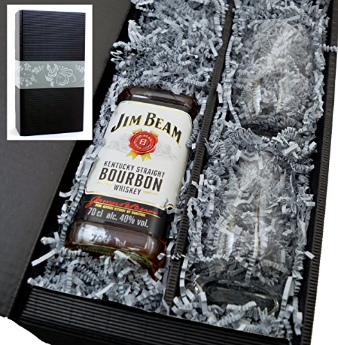 Jim Beam 40% 0,7l Geschenkset + 2 Tumbler Gläser in Geschenkkarton von meinglas24