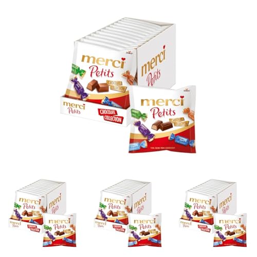 merci Petits Chocolate Collection – 12 x 125g – Mix aus nicht gefüllten und gefüllten Schokoladen-Spezialitäten (Packung mit 4) von merci Petits