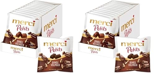 merci Petits Dunkle Vollmilch – 12 x 125g – Kleine Pralinen aus Edel-Vollmilchschokolade (Packung mit 2) von merci Petits