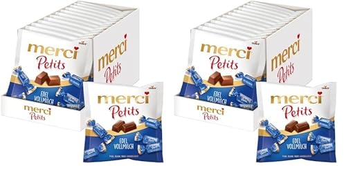 merci Petits Edel-Vollmilch – 12 x 125g – Kleine Pralinen aus Edel-Vollmilchschokolade (Packung mit 2) von merci Petits