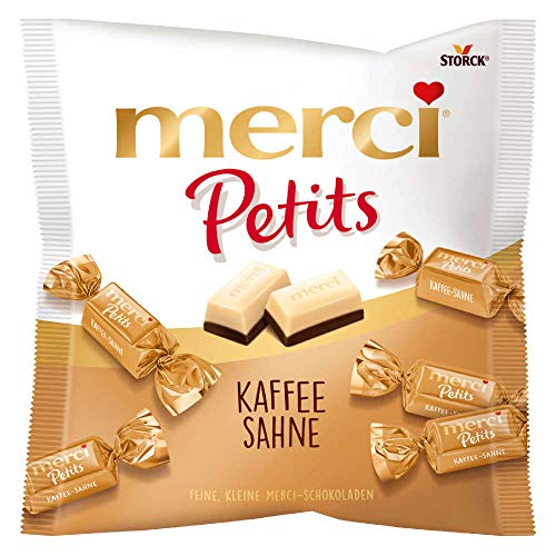 merci Petits Kaffee Sahne (1 x 125g) / Feine Pralinen aus edler weißer und Kaffee-Sahne Schokolade von merci Petits