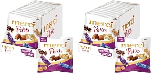 merci Petits Milk and Cream Collection – 12 x 125g – Mix aus nicht gefüllten und gefüllten Schokoladen-Spezialitäten (Packung mit 2) von merci Petits