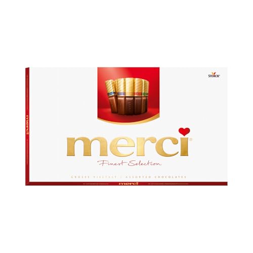 merci Finest Selection Große Vielfalt – 1 x 400g – Gefüllte und nicht gefüllte Schokoladen-Spezialitäten (Packung mit 10) von merci