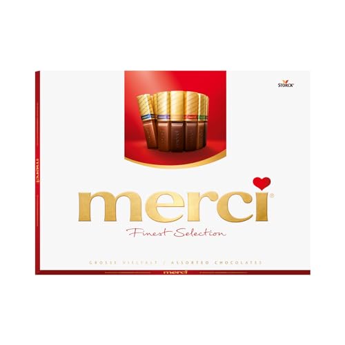 merci Finest Selection Große Vielfalt – 1 x 675g – Gefüllte und nicht gefüllte Schokoladen-Spezialitäten (Packung mit 10) von merci