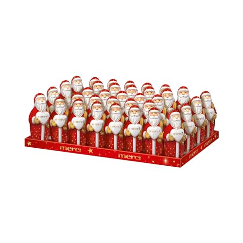 merci Weihnachtsmann – 35 x 120g – Hohlfigur aus feiner merci Edel-Vollmilch-Schokolade von merci