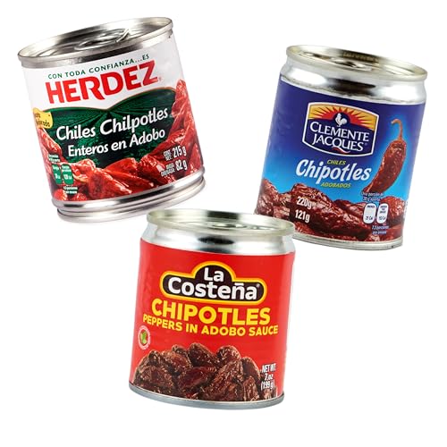 Chipotle Chili in Adobo Sauce probe Set (3 Sorten) – La Costena, Clemente jacques und Herdez. 100% Mexiko - Rauchig-scharfe Chilis in würziger Tomatensauce – Ideal für mexikanische Gerichte von mexhaus