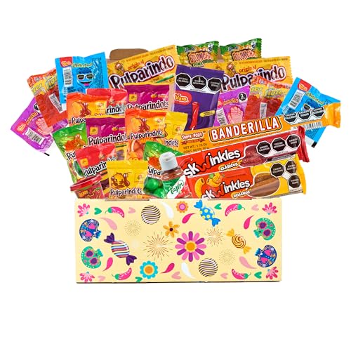 Mexikanische Süßigkeiten Box (Candy Box mit 26 Stück) - Süssigkeiten Box und Snack Box, Mexiko Geschenk Set für Geburtstag, Weihnachten, Partybox von mexhaus