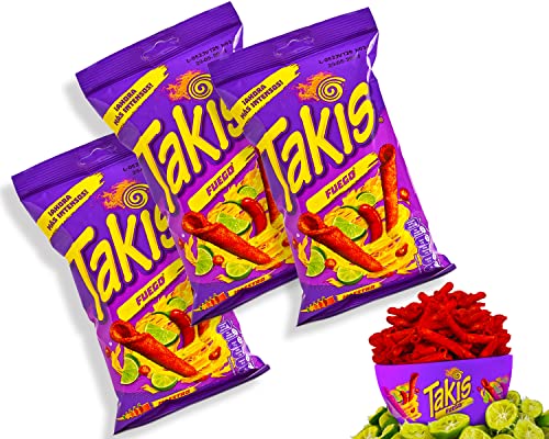 Takis Chips Fuego Chips Box - (Pack von 3) je 70g - Chips Grosspackung Chips scharf von mexhaus