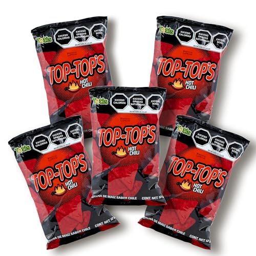 Totis Tops-Top’s Hot Chili - Mexikanische scharfe Chips Pack (5 stück) - je 52g - Grosspackung snacks von mexhaus