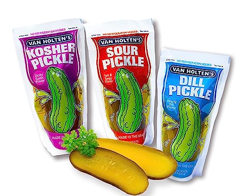 Van Holten Pickle - Saure Gurken in Pouch Set mit Sour Pickle, Dill Pickle und Garlic Pickle (Pack von 6), Sour Pickle Mix von mexhaus