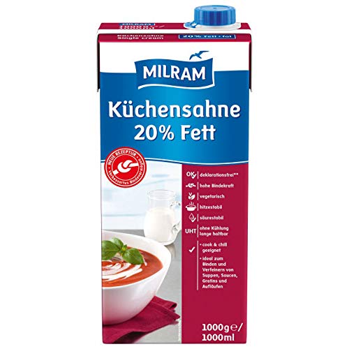 Küchensahne 20% Fett - 6x 1 l Faltschachtel Milram von milram