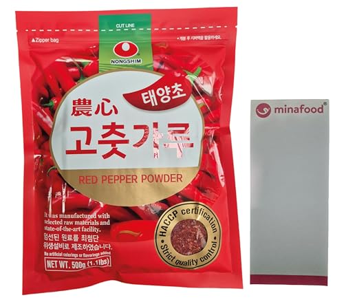 NONGSHIM Chilipulver Grob Rot 500g + minafood Notizblock von minafood