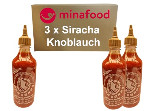 minafood Box - FLYING GOOSE Sriracha Chilisauce "Knoblauch" 3 x455 ml von minafood