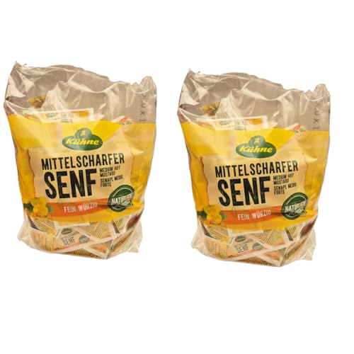 minafood-Set: 2 x Kühne Senf mittelscharf 150 x 10g Tüten von minafood