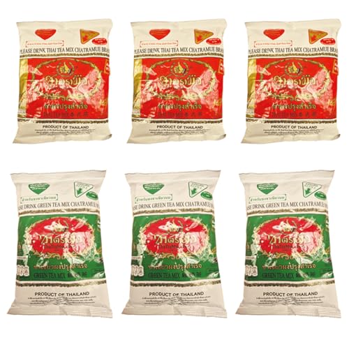 minafood-Set: 3 xCHA TRA MUE - Thai Tee Mix 400g & 3x CHA TRA MUE - Grüner Tee Mix 200g von minafood