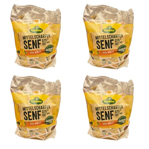 minafood-Set: 4 x Kühne Senf mittelscharf 150 x 10g Tüten von minafood