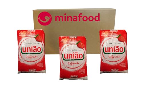 minafood box 3 x Weißer, feiner brasilianischer Rohrzucker, 1 kg - Açucar Refinado Especial UNIÃO von minafood