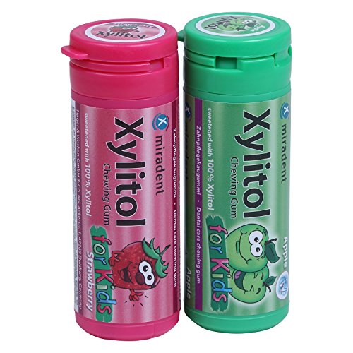 Miradent Kaugummi mit Xylit for Kids (Apple + Strawberry) von miradent